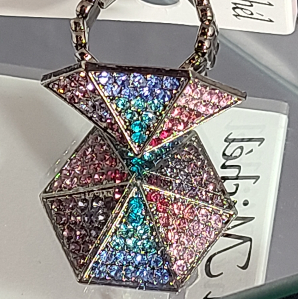 Jillian Michel Multicolor Rhinestone Pyramid Ring